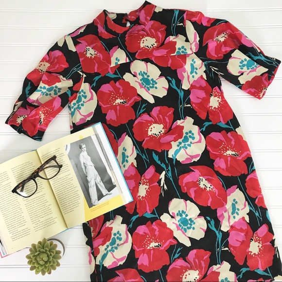 Zara Dresses & Skirts - Zara Collection Red and Pink Floral Dress Petite